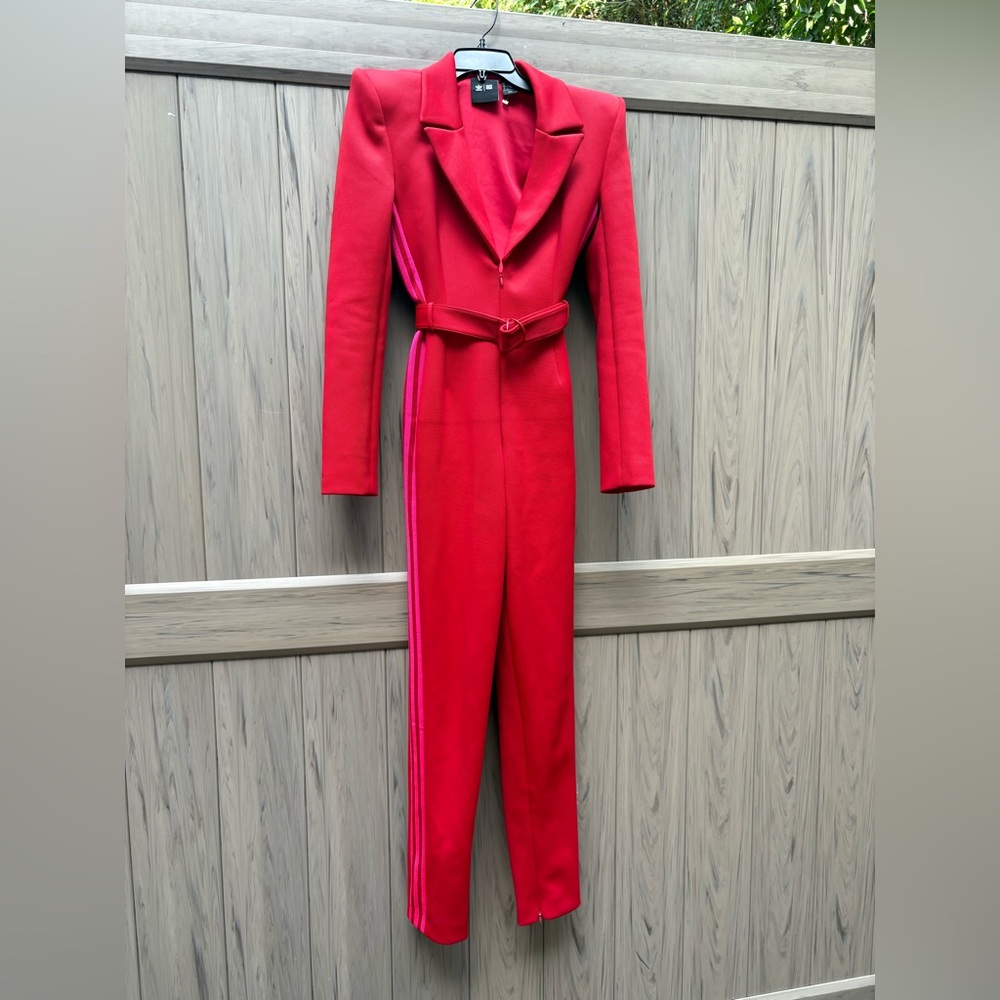 ❌SOLD❌Adidas x Ivy park Jumpsuit 3.0 Power Red w/ Pink Stripes - Picture 5 of 12